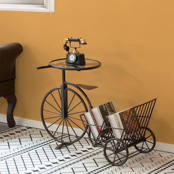 Vintiquewise Metal Bicycle Bike Phone Table Book Magazine Rack