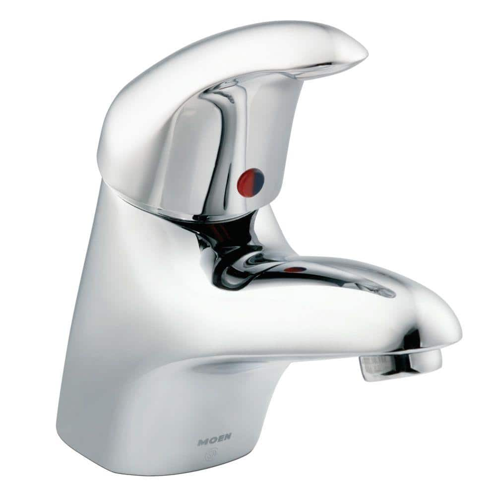 Moen M Dura Single Hole Single Handle Mid Arc Bathroom Faucet In Chrome 8417 The Home Depot