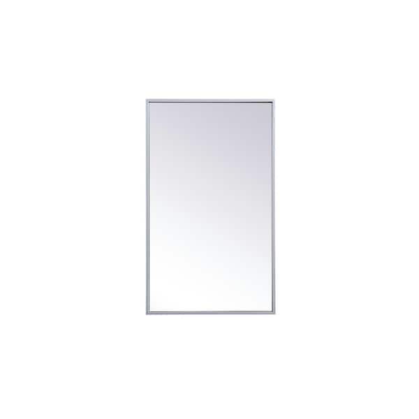 Unbranded Timeless Home 17 in. W x 28 in. H Rectangular Medicine Cabinet Wall Mirror in Silver Frame