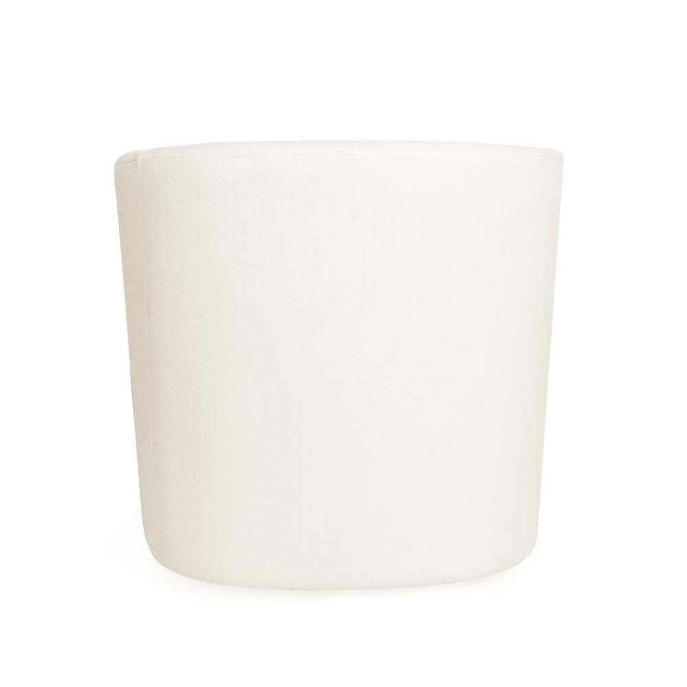 Modern White Upholstered Barrel Swivel Accent Chair