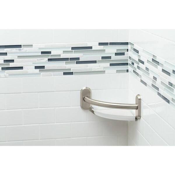 Chrome 9" Grab Bar With Corner Shelf – Moen