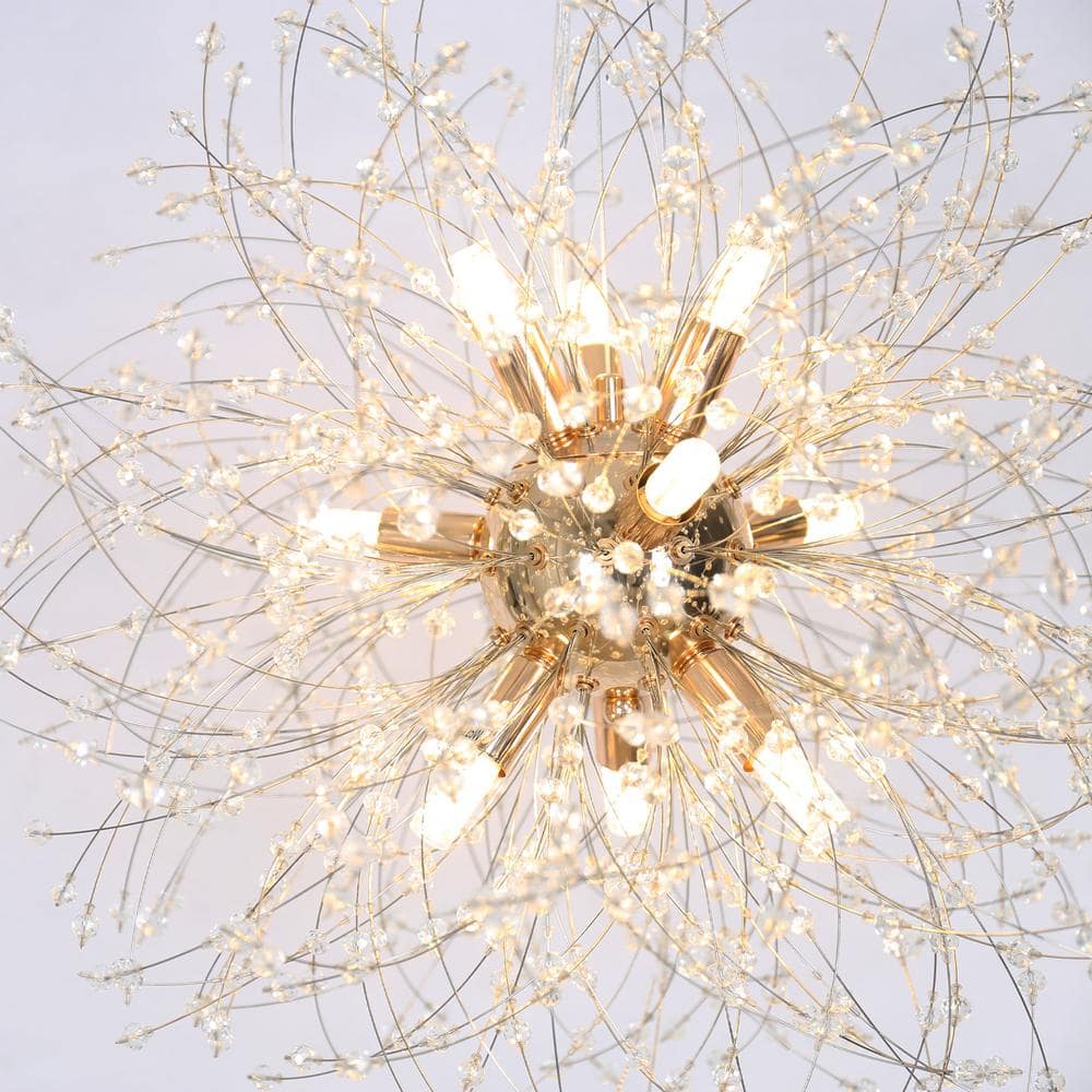 Gold Crystal Firework Dandelion Sputnik Chandelier