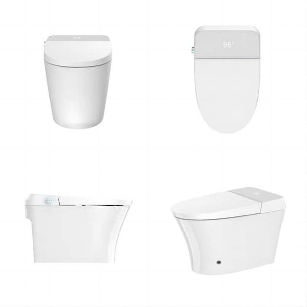 ANGELES HOME Elongated Smart Toilet Bidet with Adjustable Sprayer & Deodorizing in White