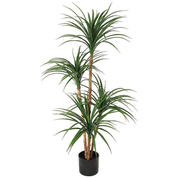4 ft. Artificial Dracaena Tree, Realistic Fake Dracaena Plant, Tall Dracaena Houseplant Adjustable Lifelike Faux Tree