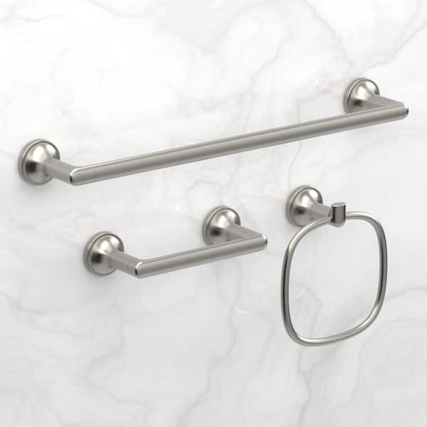 Glacier Bay Lynstone 3 -Piece Bath Hardware Set with Mounting Hardware in Brushed Nickel