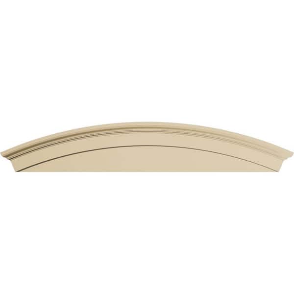 Ekena Millwork 74-in. W x 14-in. H x 2-3/4-in. P Arched Signature Urethane Pediment, Primed Tan