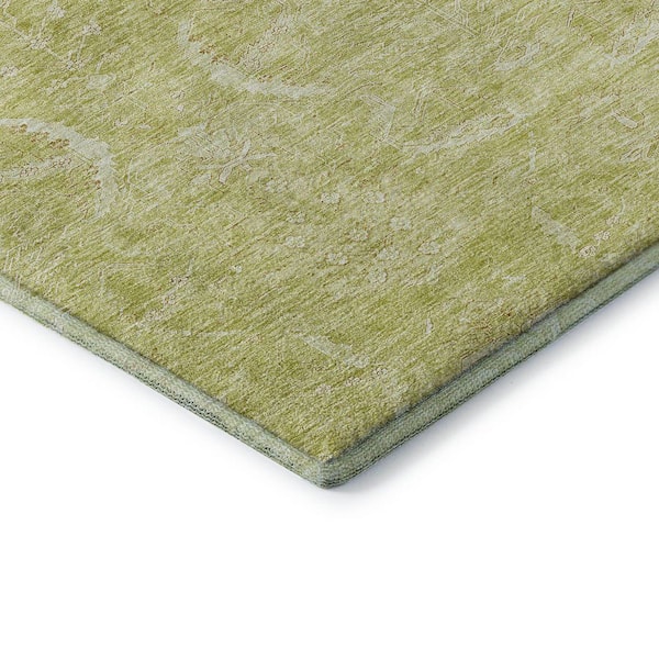 Mayfield Premium Machine Washable Abstract AMF1083 Aloe 8 ft. x 10 ft. Area Rug