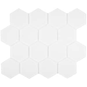 3 in. Beehive 10.25 in. x 11.75 in. Hexagon Soft Ivory Matte Glass Mesh-Mounted Mosaic Tile (9.13 sq. ft./Case)