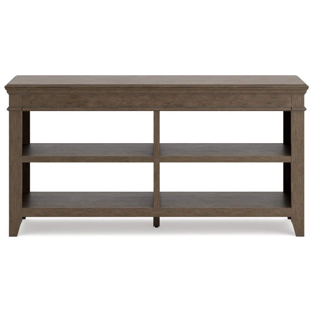 Weathered Gray 60" Acacia Wood Traditional Credenza