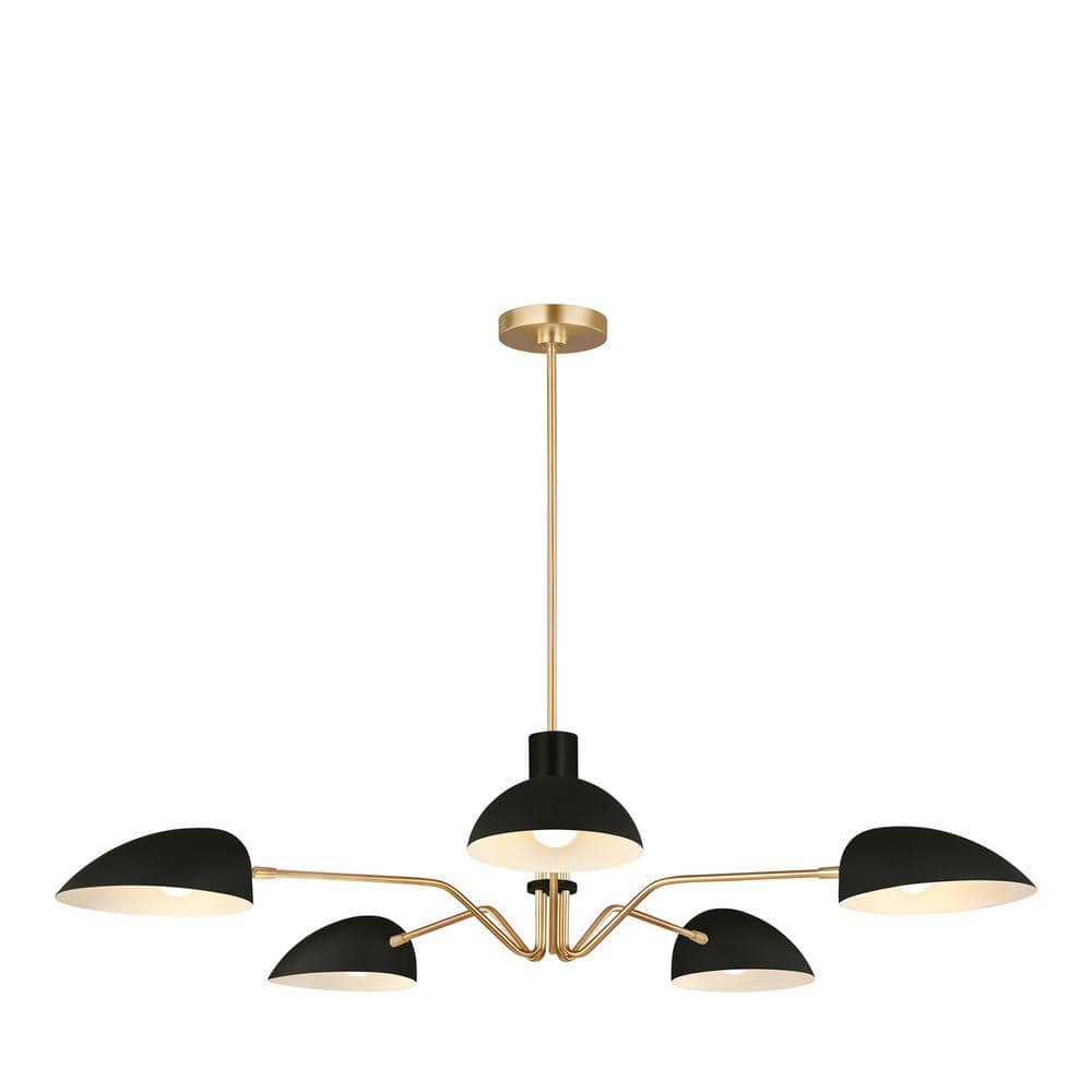 Midnight Black Steel 5-Light Sputnik Chandelier