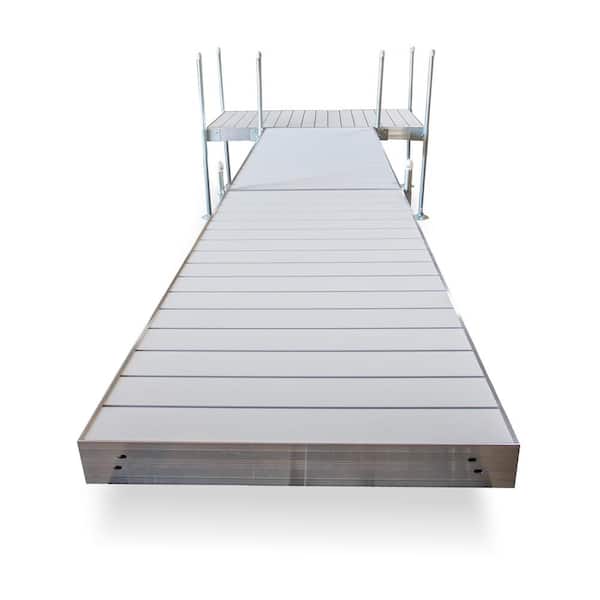 Tommy Docks 20 ft. T-Style Aluminum Frame with Aluminum Decking Platinum Series Complete Dock Package for Boat Dock Systems
