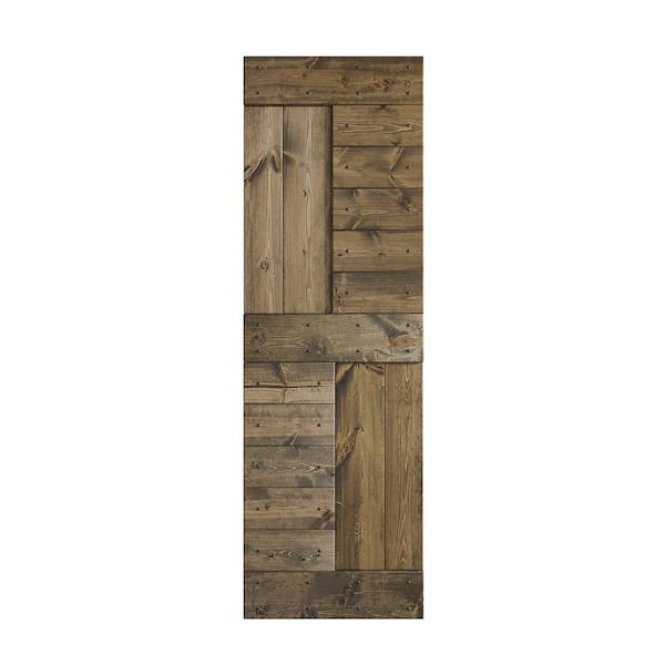 COAST SEQUOIA INC S Series 24 in. x 84 in. Aged Barrel Finish Knotty Pine Wood Barn Door Slab