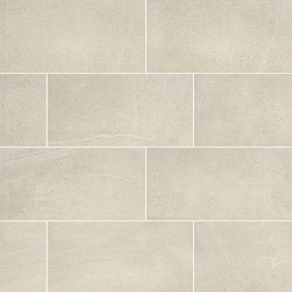 MSI Bellevue Ivory 12 in. x 24 in. Matte Porcelain Stone Look Floor and Wall Tile (14 sq. ft./Case)