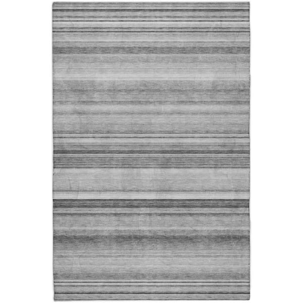 Dream Shag Premium Machine Washable Abstract ADS529 Gray 9 ft. x 12 ft. Area Rug