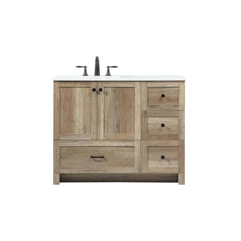Timeless Home 42 in. W x 19 in. D x 34 in. H Bath Vanity in Natural Oak wit
