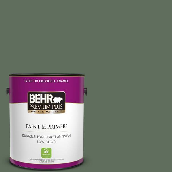 BEHR PREMIUM PLUS 1 gal. #450F-6 Whispering Pine Eggshell Enamel Low Odor Interior Paint & Primer