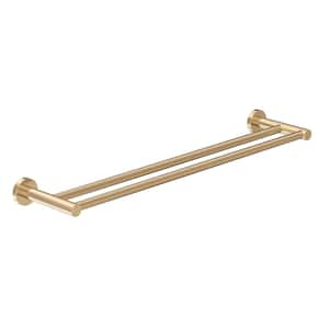 Dia 24 in. Double Wall Mounted Towel Bar in Brushed Bronze