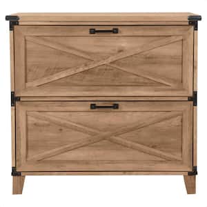 2-Drawer Cambridge 31.5 in. Rustic Oak Decorative Lateral File Cabinet