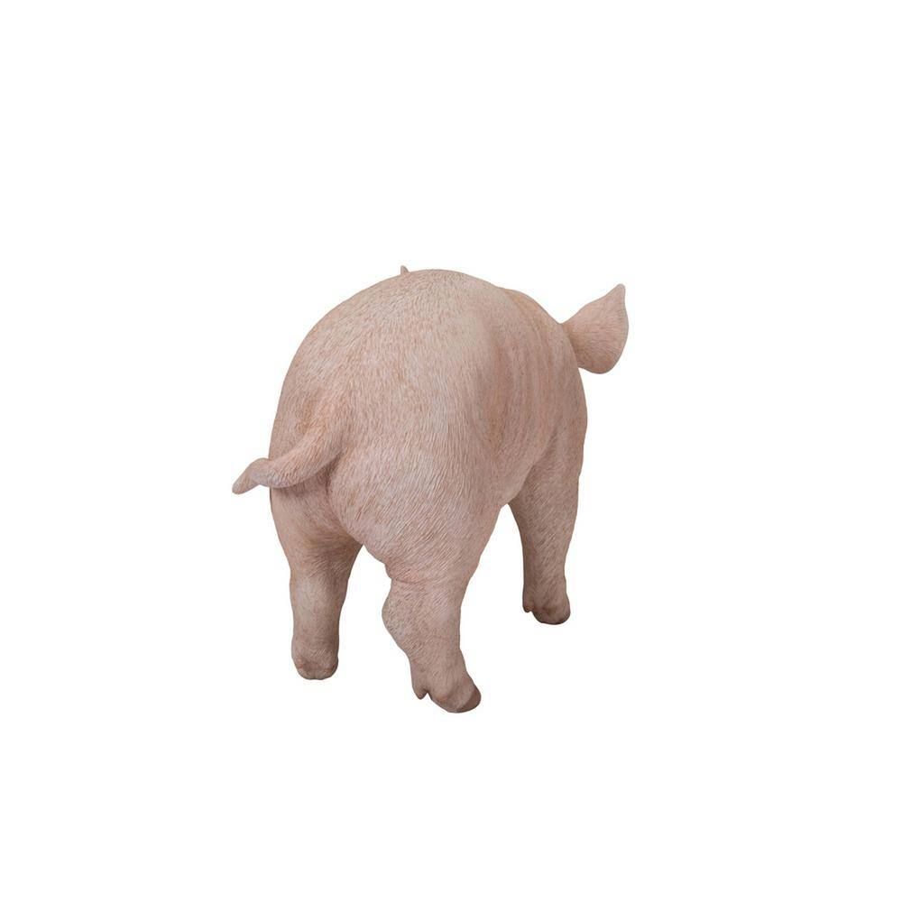 Life-Like Pink Polyresin Standing Baby Pig Statue