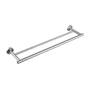 23.6 in. Stainless Steel Wall Mounted Towel Bar in Brushed Nickel