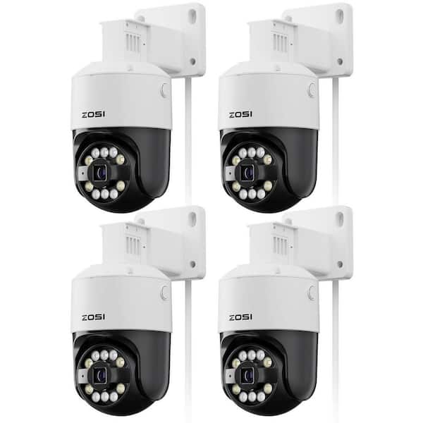 C296B 4K 8MP Hardwired POE Add-on Outdoor Home Security Camera, 355° Pan Tilt, Only Work with Same Brand NVR-(4 Pack)