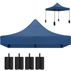 9.8 ft. x 9.8 ft. Navy Blue Replacement Canopy Top Pop Up Canopy Tent with 4 Sand Bags