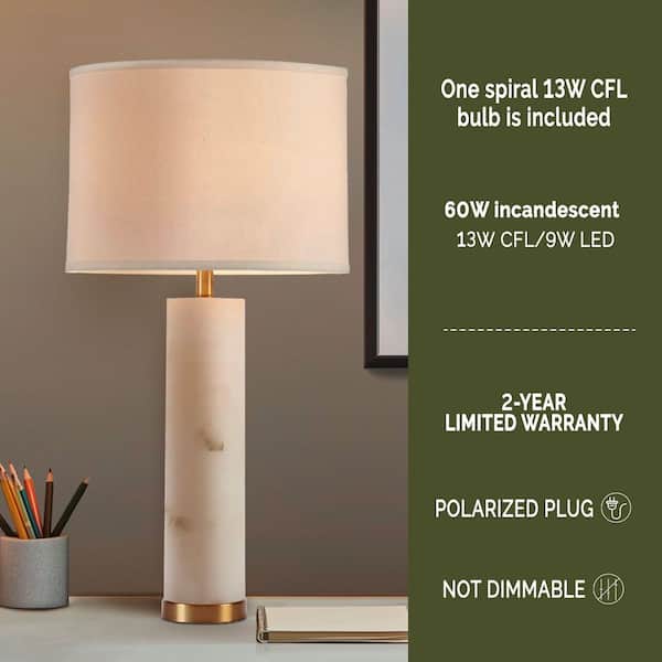 INK+IVY Prague 30 in. White/Gold Transitional Table Lamp MP153