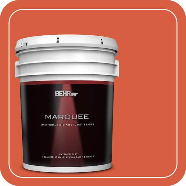 BEHR MARQUEE 5 gal. #200B-7 Fireglow Flat Exterior Paint & Primer