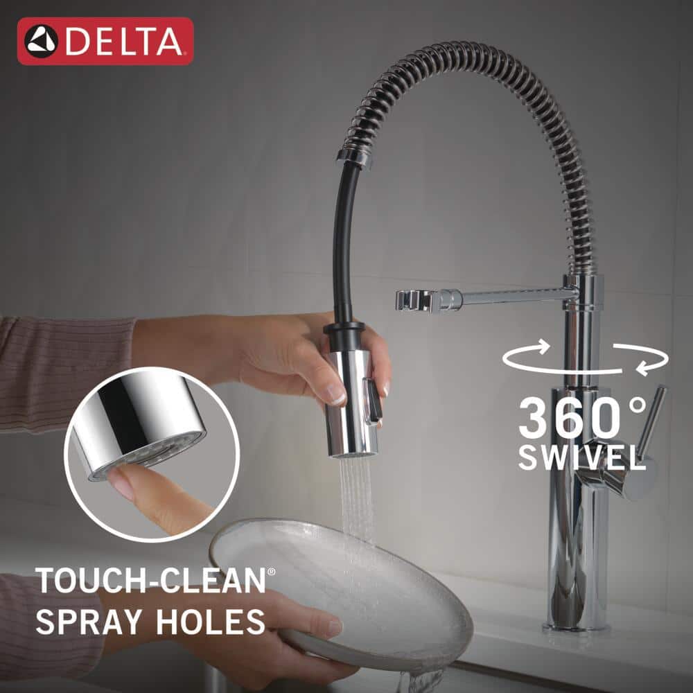 Chrome Pull-Down Sprayer Kitchen Faucet with 20-inch Hose