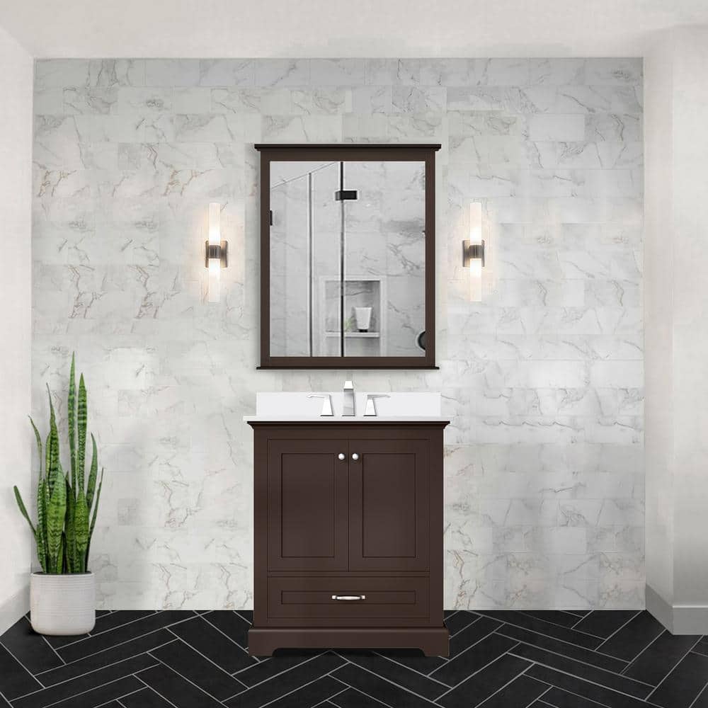 Dukes 30 in. W x 22 in. D Espresso Single Bath Vanity with Cultured Marble Top price history on PriceWatchPro