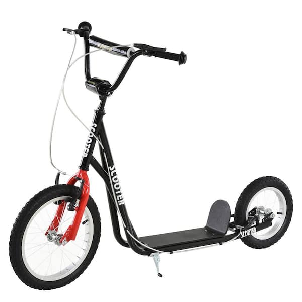 Unbranded Outdoor Recreation Kick Scooter for Teens Adjustable Handlebar Ride On Toy for 5 plus with Dual Brakes Inflatable Wheels
