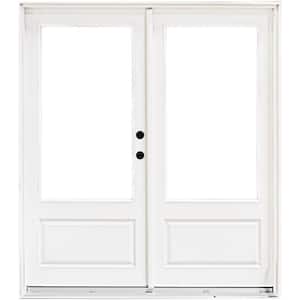 60 in. x 80 in. Fiberglass Smooth White Left-Hand Inswing Hinged 3/4 Lite Patio Door