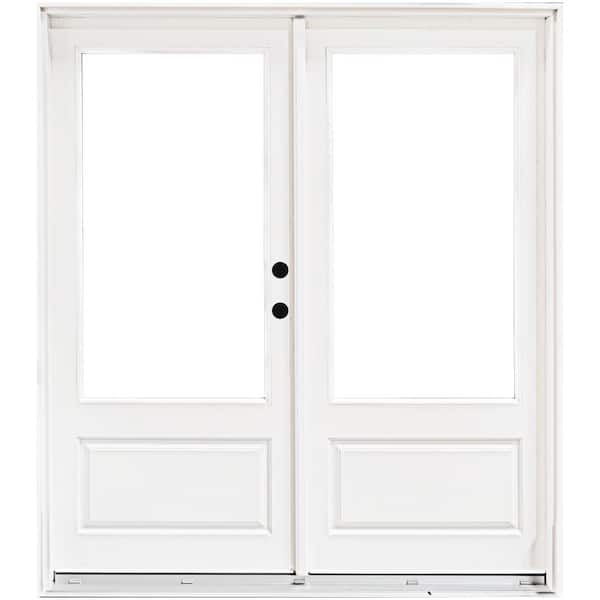 MP Doors 60 in. x 80 in. Fiberglass Smooth White Left-Hand Inswing Hinged 3/4 Lite Patio Door