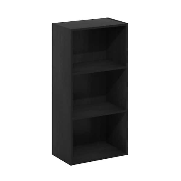 Furinno Luder 31.4 in. Blackwood 3-Shelf Standard Bookcase