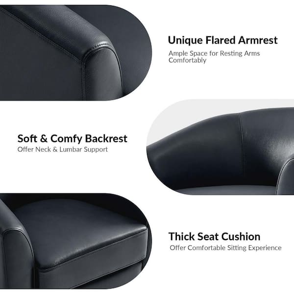 JAYDEN CREATION Teeny Navy Modern Genuine Leather Swivel Barrel