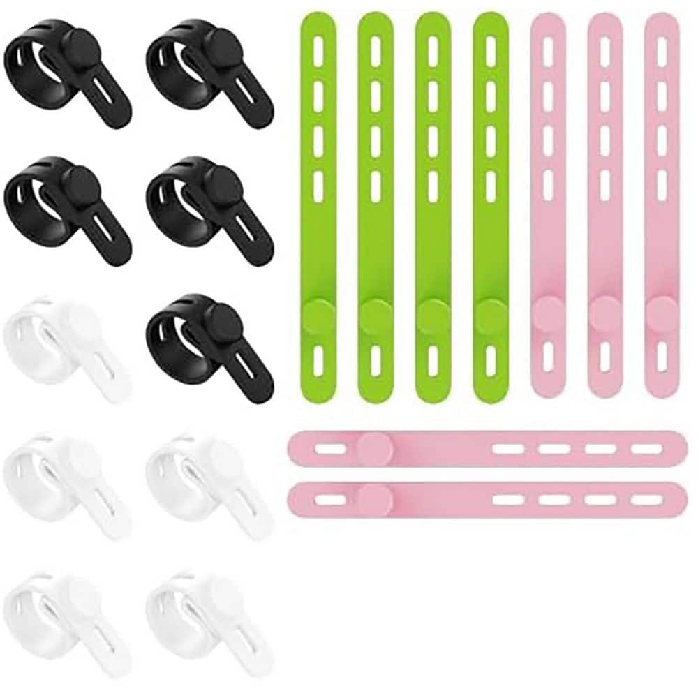 Silicone Cable Ties Cord Organizer Upgraded Reusable Elastic Ties with Locking Buckles in Multiple Colors 20PCS price history on PriceWatchPro