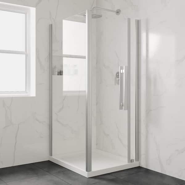 32 in. L x 36 in. W Alcove and Corner Shower Pan Base with Reversible Drain Rectangle Shower Base (White)