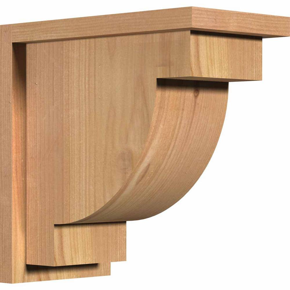7-1/2 in. x 14 in. x 14 in. Western Red Cedar Del Alpine Smooth Corbel with Backplate