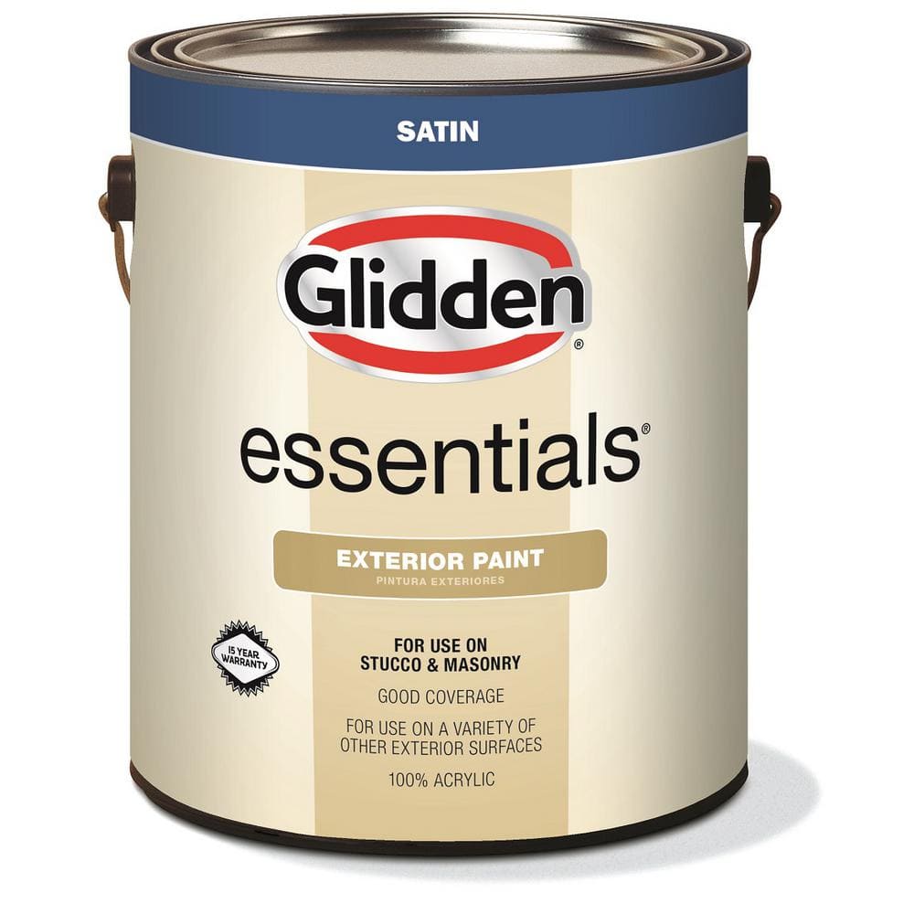 Glidden Essentials 1 gal. Base 2 Satin Exterior Paint GLE-9012N-01 ...