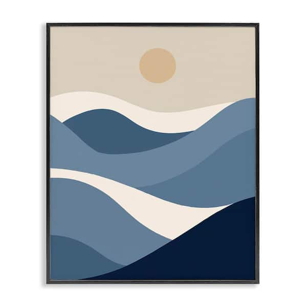 Moon over Blue Hills by Daphne Polselli Black Framed Nature Giclee Art Print 20 in. x 16 in.