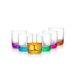 Hue 10 oz. Multi Colored Double Old Fashion Drinking Glass (Set of 6)
