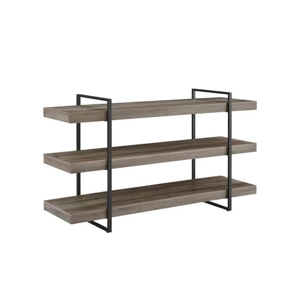 Sunnydaze 3 Shelf Industrial Style Freestanding Etagere Bookshelf with Wood  Veneer Shelves - Teak Veneer