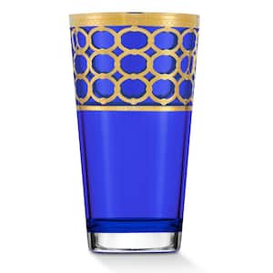 11 oz. Multicolor with Gold Rings Highball Tumbler/Water/Iced Tea Set (Set of 4)