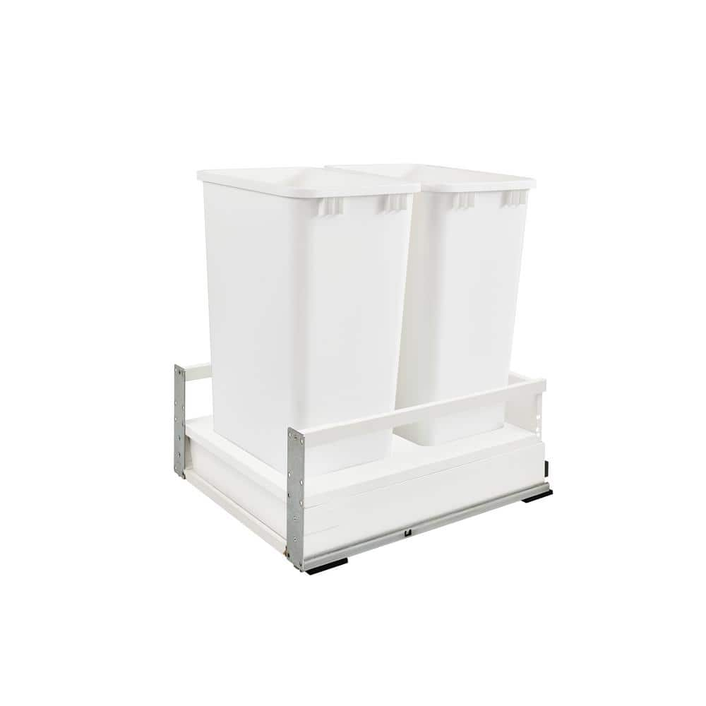 Bottom Mount Under Sink Double Trash Bin Pull-Out, with 15 Liter