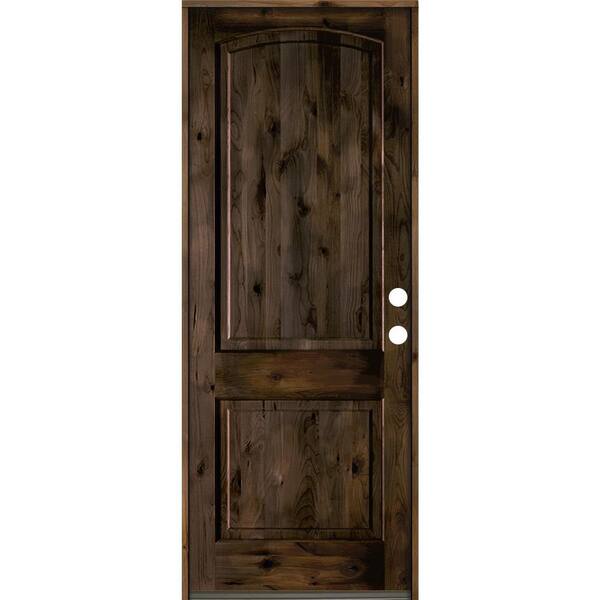 Krosswood Doors 30 in. x 96 in. Knotty Alder 2-Panel Left-Hand/Inswing ...