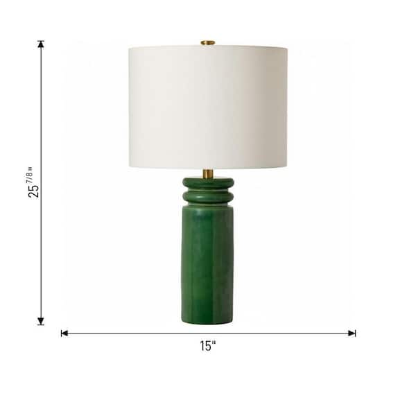 Generation Lighting - Feikudo 25 in. Cracked Honey Bedroom Home Office Living Room Table Lamp With White Linen Shade