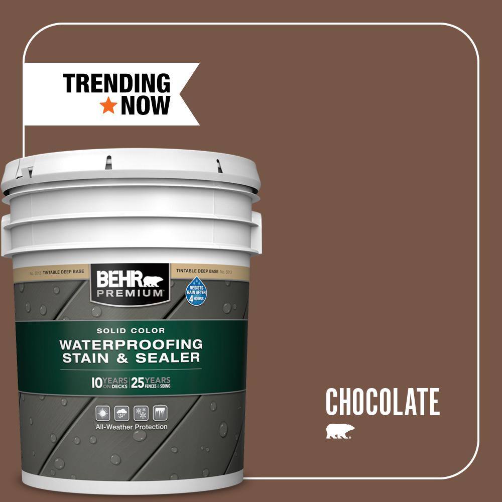 5 gal. #SC-129 Chocolate Solid Color Waterproofing Exterior Wood Stain and Sealer price history on PriceWatchPro