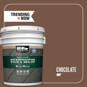 5 gal. #SC-129 Chocolate Solid Color Waterproofing Exterior Wood Stain and Sealer