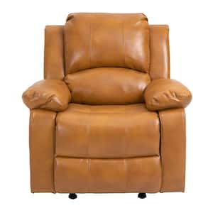 Camel Faux Leather Modern Style 2-Side Pockets Massage Power Recline and Lift Chair with Footrest