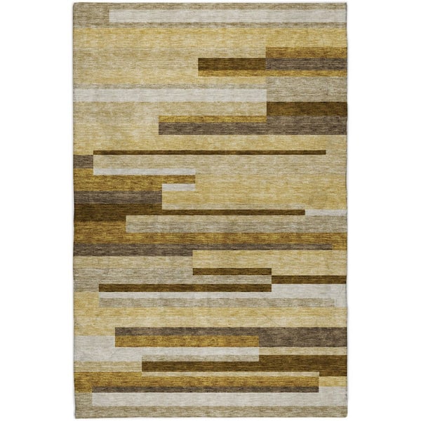Dream Shag Premium Machine Washable Abstract ADS766 Khaki 10 ft. x 14 ft. Area Rug